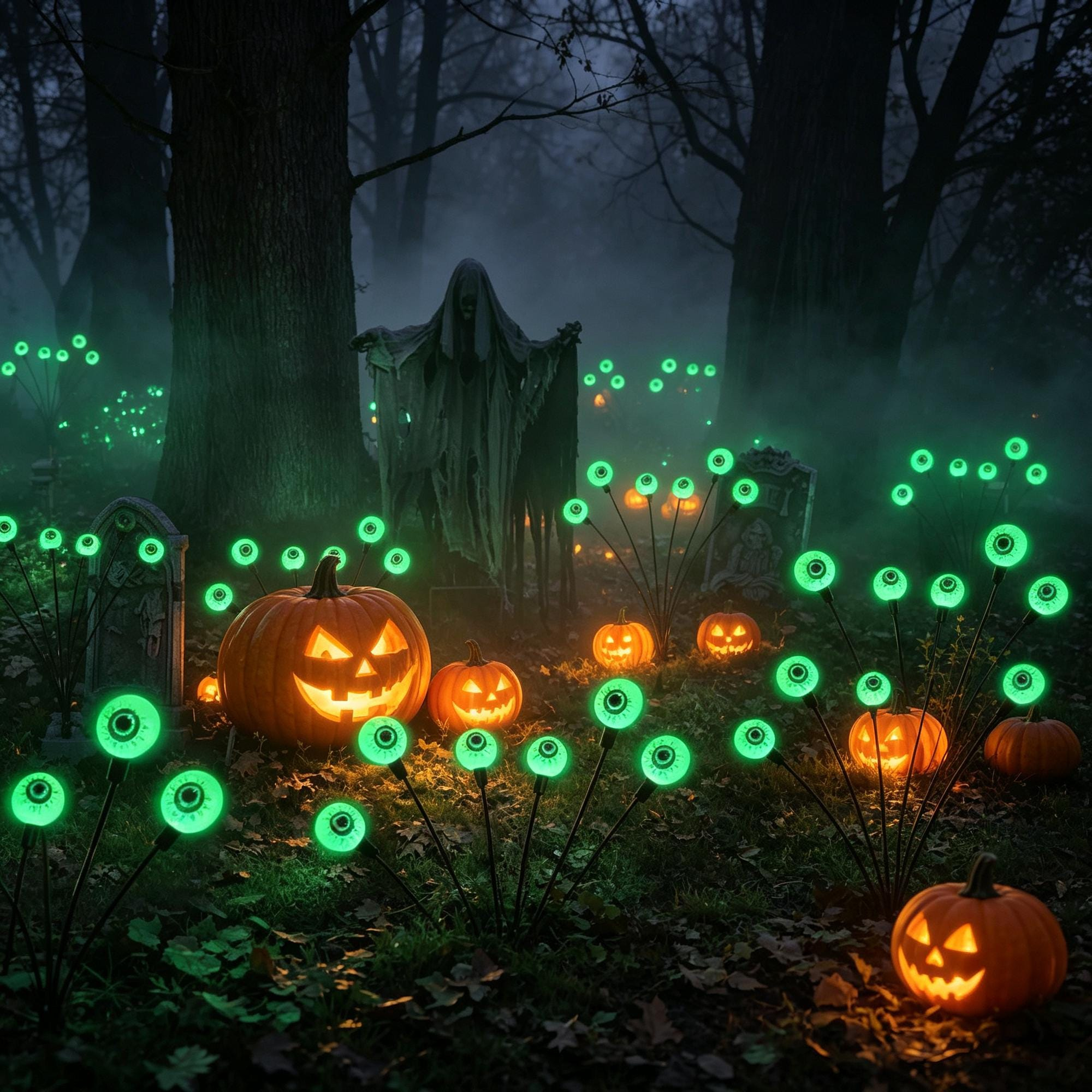 👁️ Halloween Solar Eyeball Garden Stake Lights
