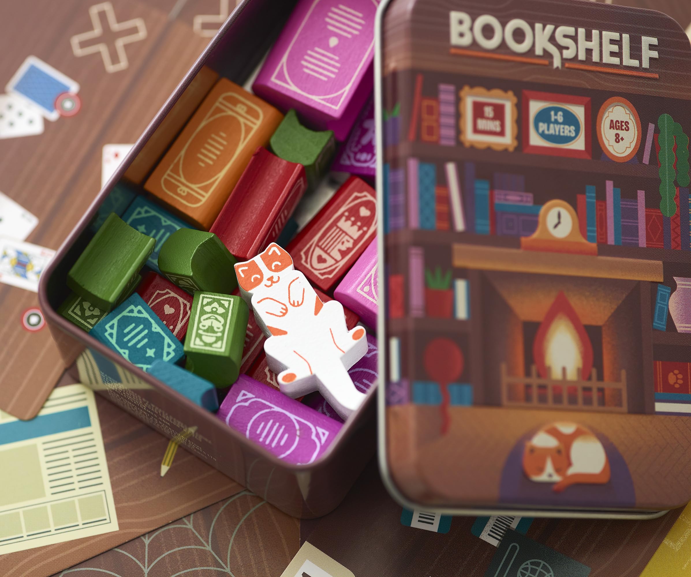📚 Portable Tin Box Bookshelf Balance Cooperative Board Game | Pocket Travel Party Tabletop Game