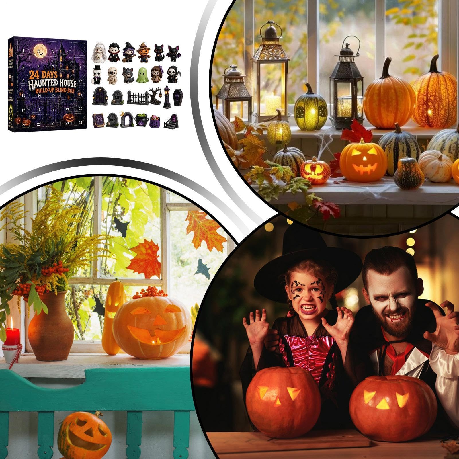 👻 24 Days Haunted House Build-Up Advent Calendar | Halloween Countdown Blind Box Mini Figurine Set