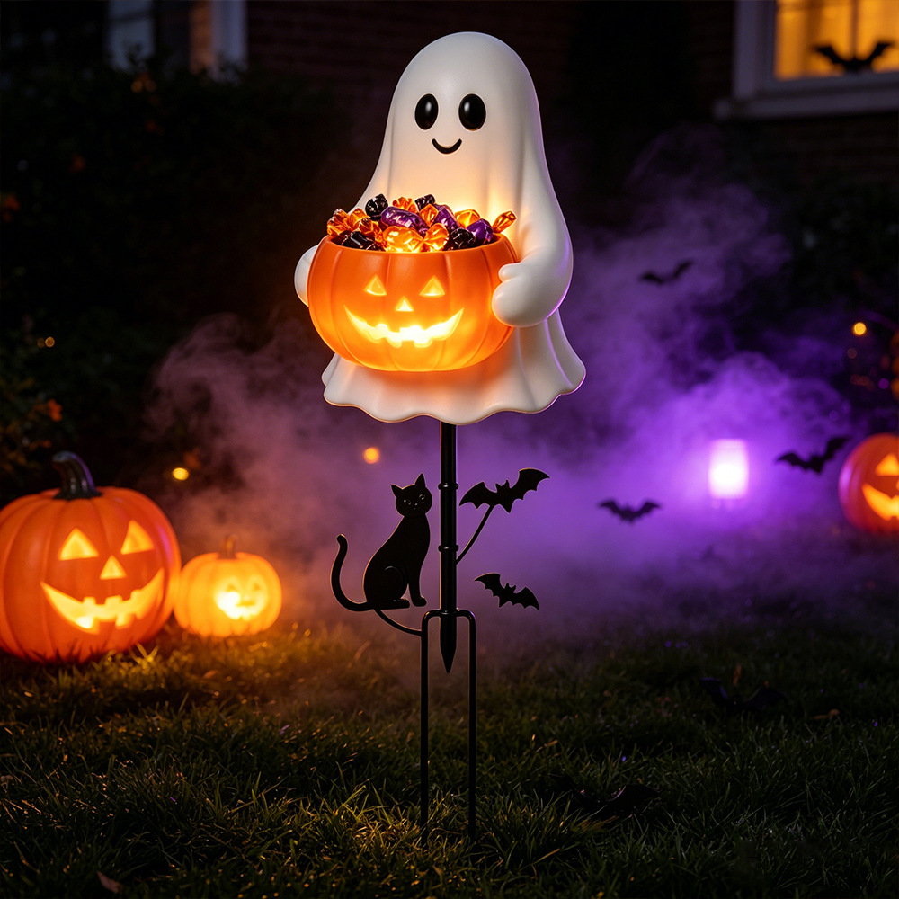 👻 Halloween Ghost Candy Holder Garden Stake