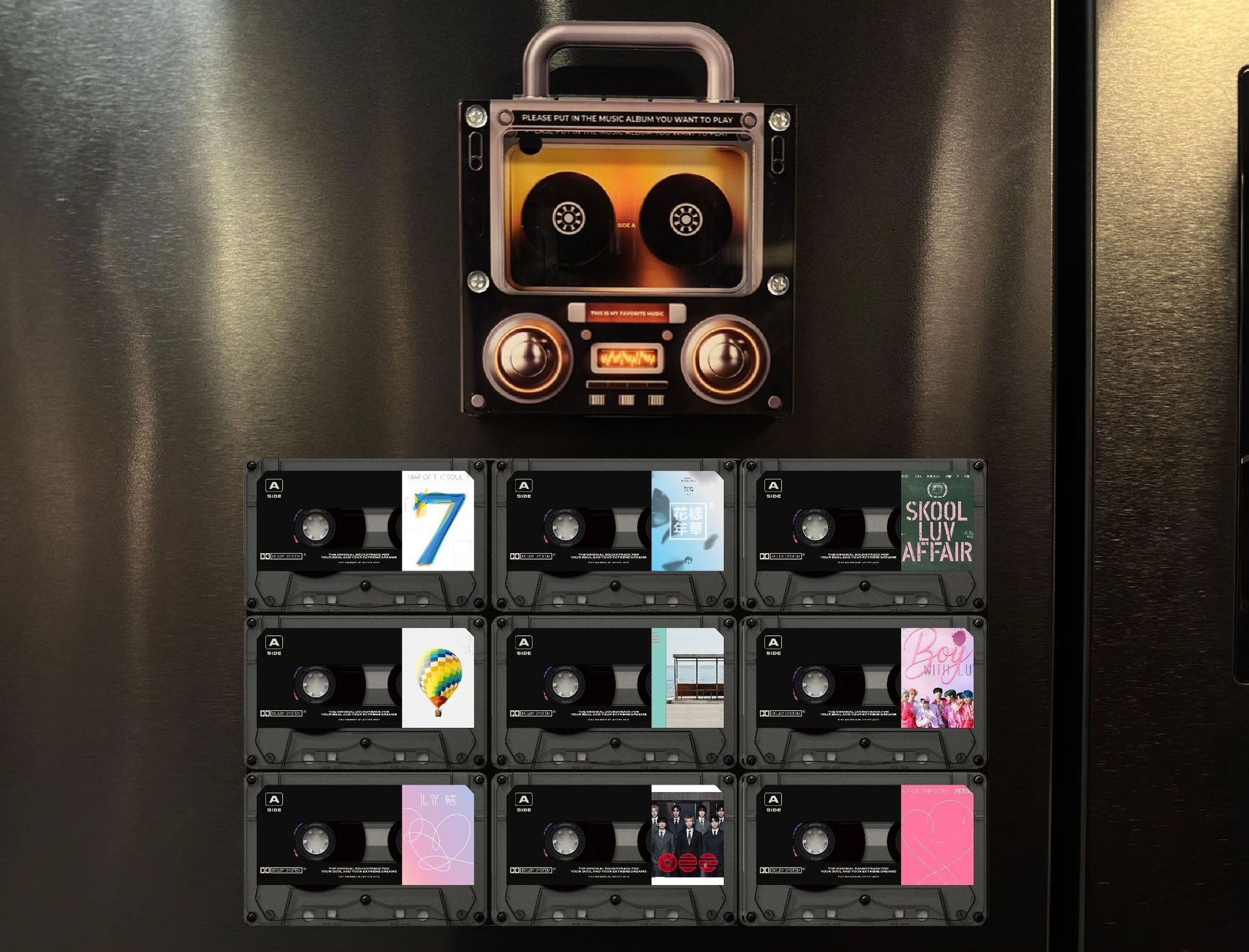 🎶 Retro Cassette NFC Music Player Box | Custom Michael Jackson Album Magnetic Fridge Stickers Set