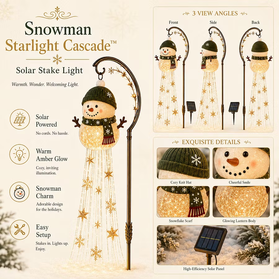 ☃️ Snowman Solar Garden Light