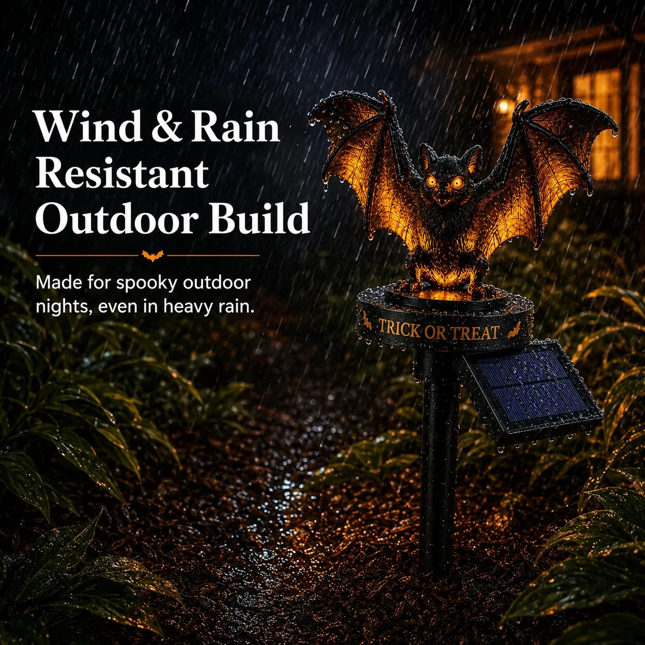 🔥 Solar Halloween Bat Garden Stake Light 🦇