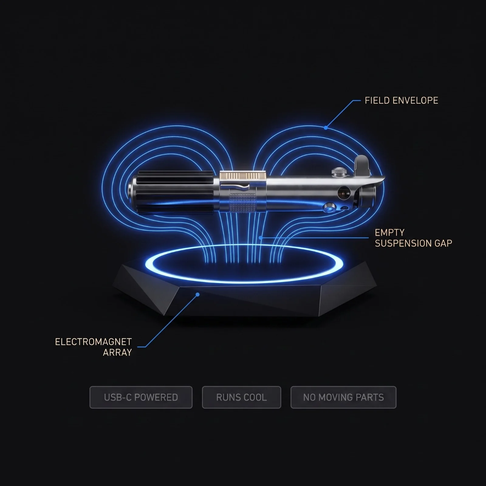 ⚔️ Magnetic Levitating Lightsaber Hilt Display Stand