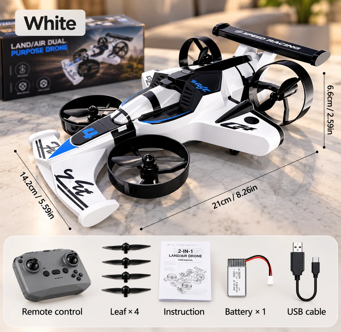 🚗✈️ 2-in-1 Land/Air RC Drone Car