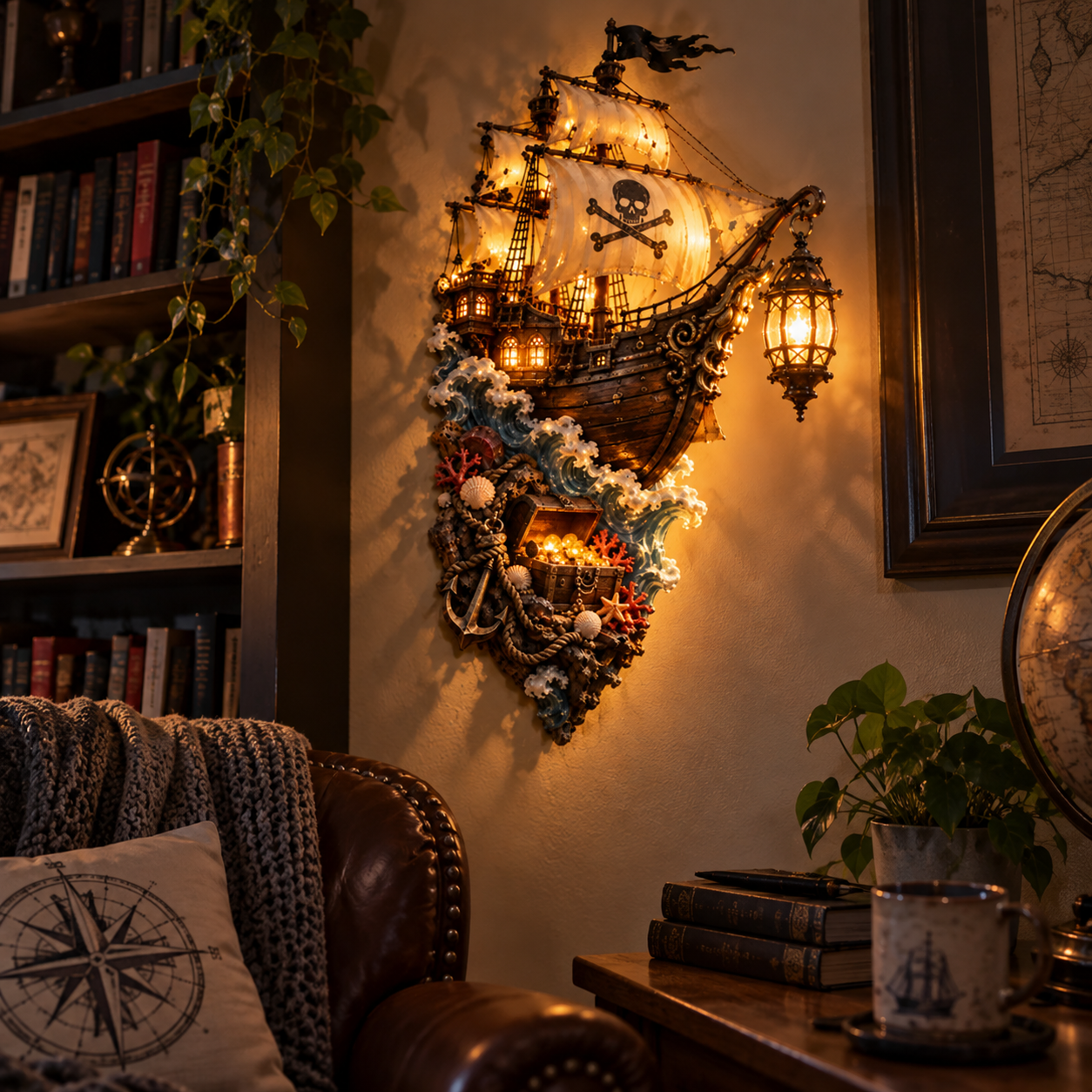 ⛵Ghost Ship Lantern &ndash; Light-Up Nautical Wall Decor