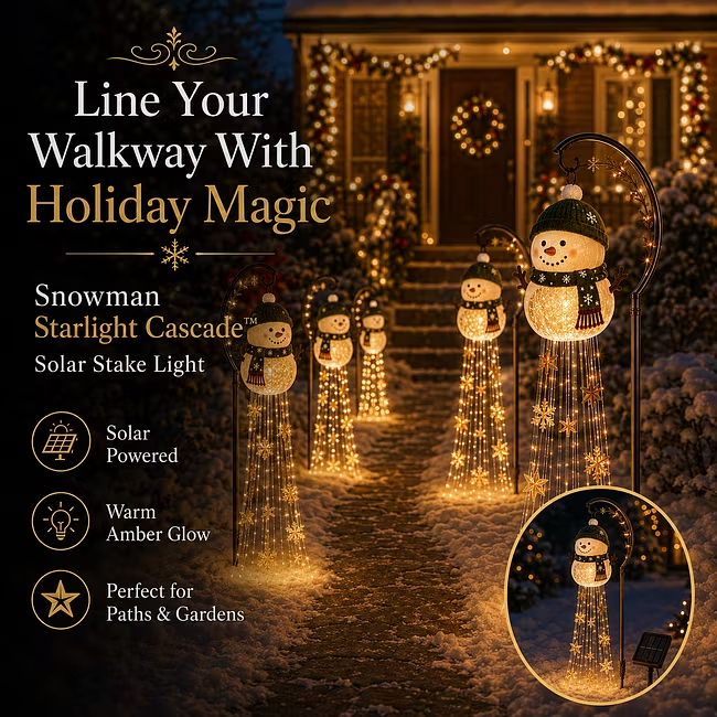 ☃️ Snowman Solar Garden Light