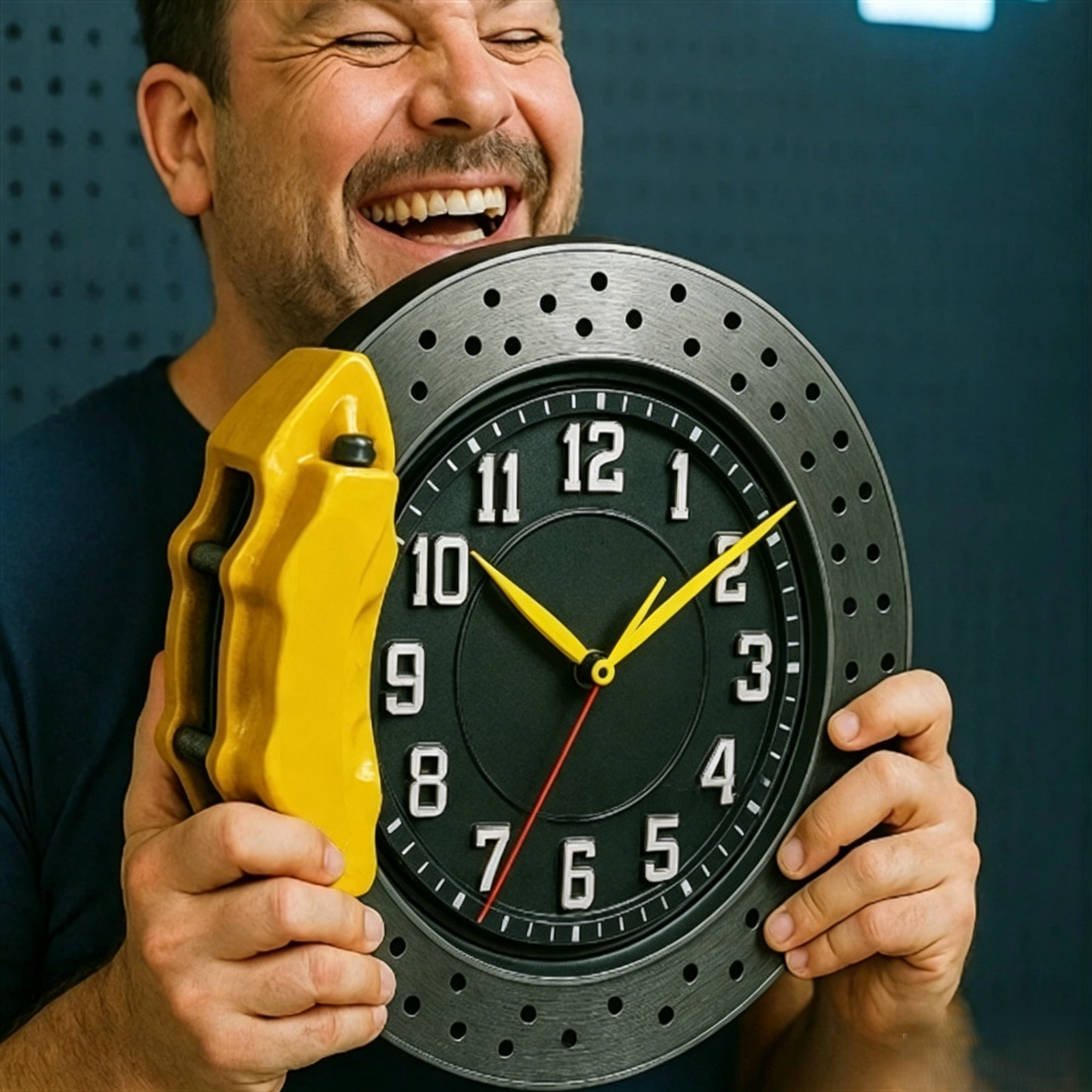 🏁 Racing Brake Disc & Caliper Wall Clock | Gearhead Automotive Themed Decor Timepiece