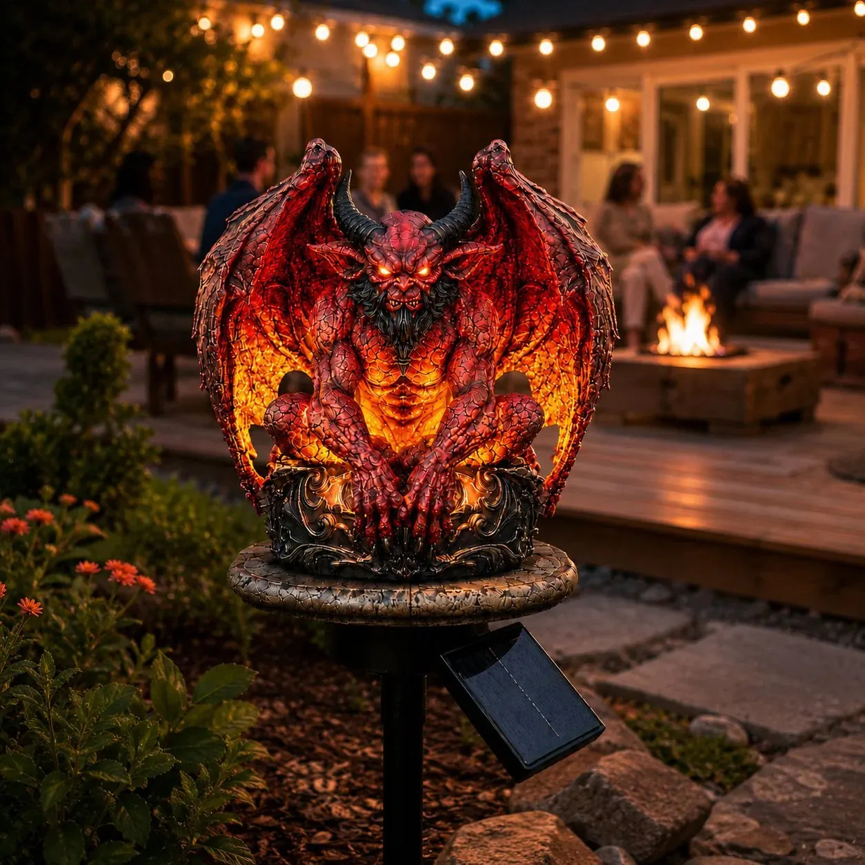 🔥 Gargoyle Guardian Solar Garden Stake Light – 🦇Glowing Gothic Outdoor Yard Decor
