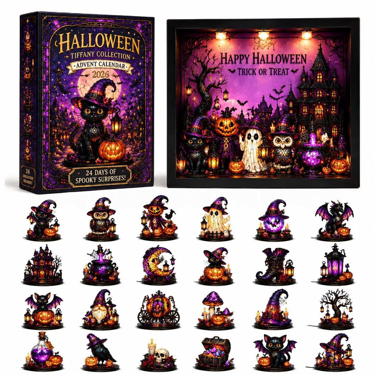 👻 24 Days Haunted House Build-Up Advent Calendar | Halloween Countdown Blind Box Mini Figurine Set