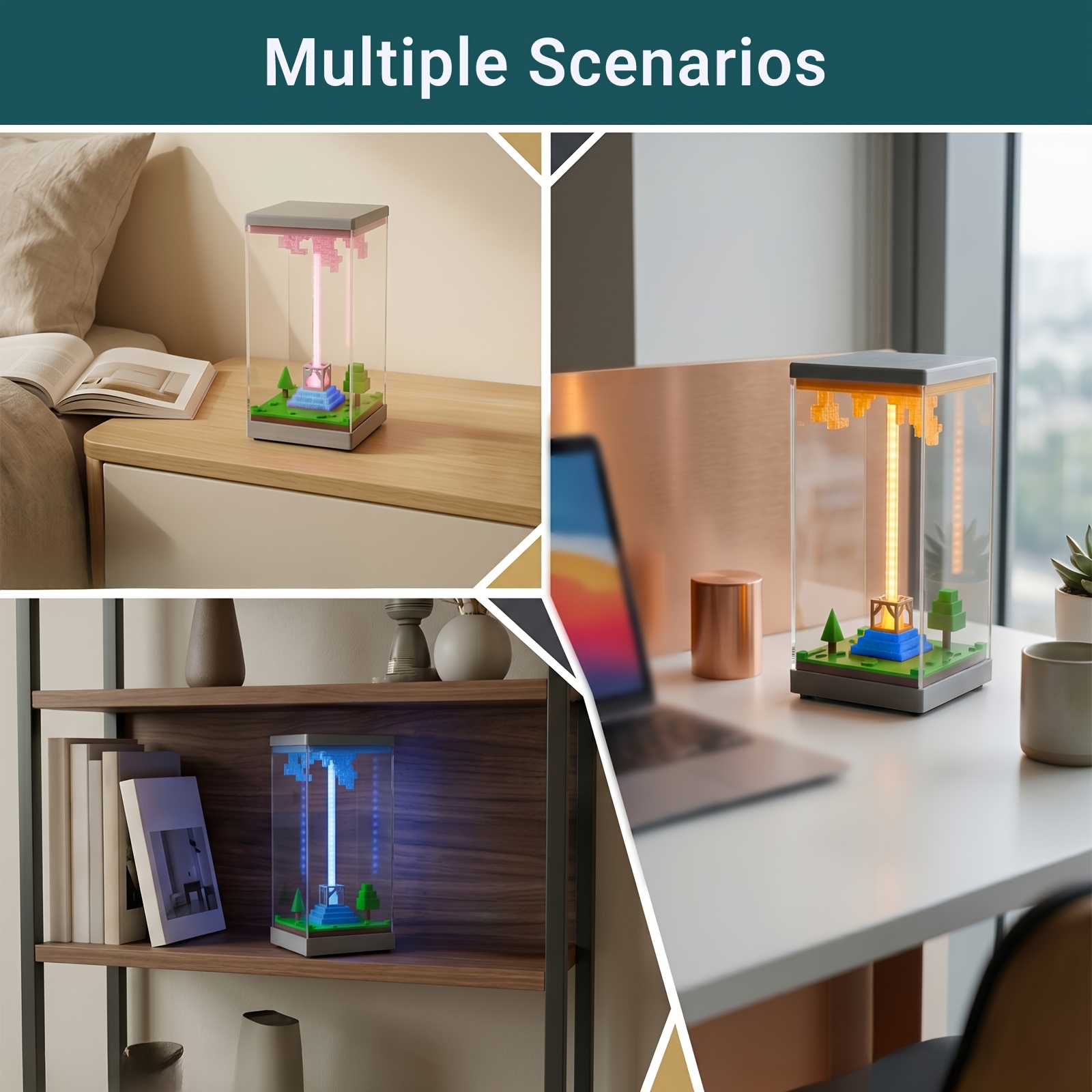 🎮 Pixel Beacon RGB Night Light With Remote & Timer Function