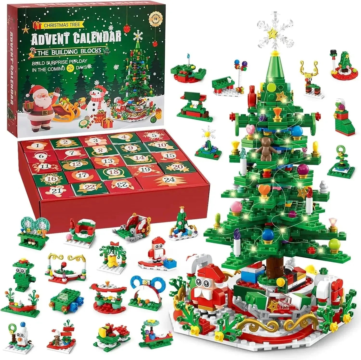 24-Day Christmas Countdown Building Block Set detail view