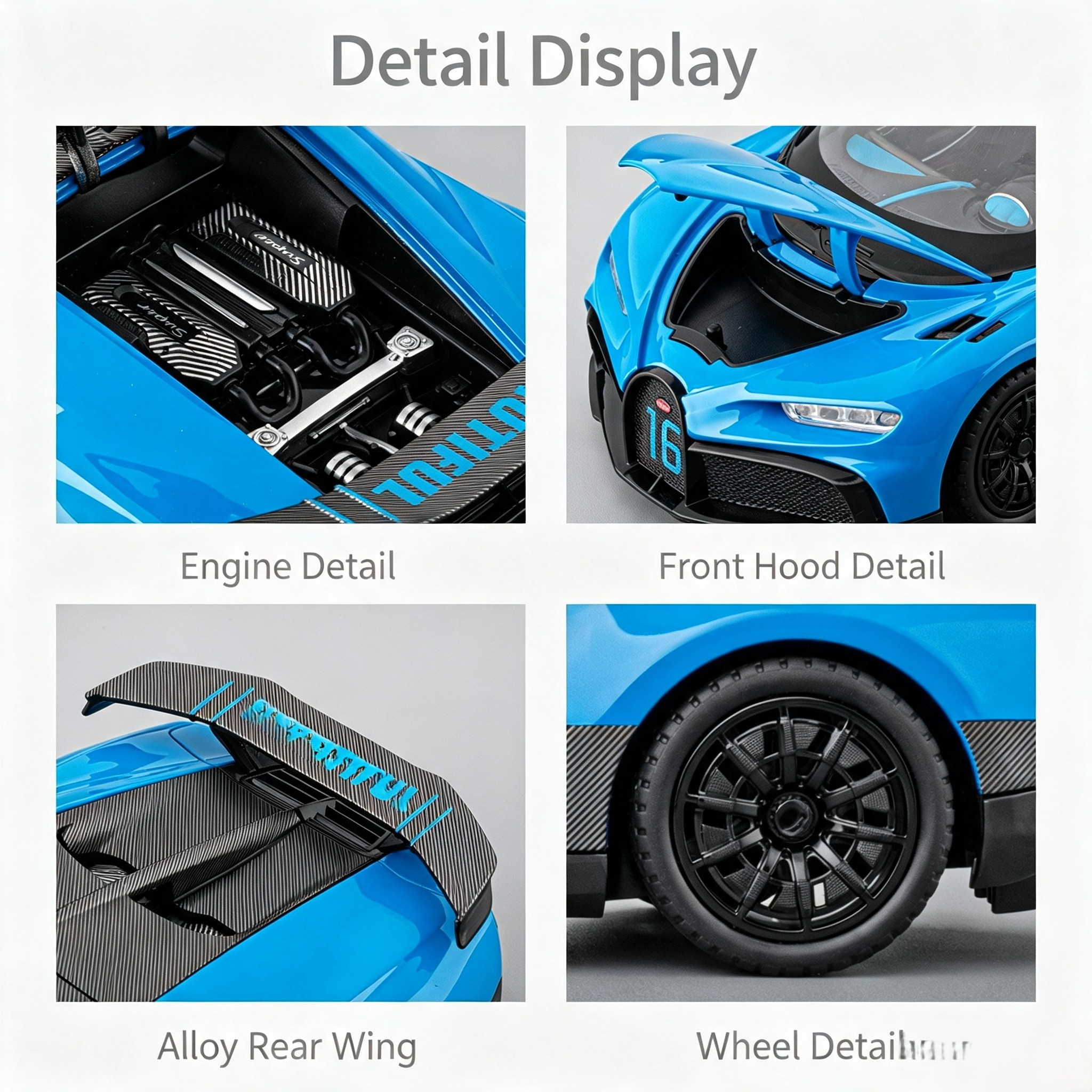 🏎️ Supercar Alloy Diecast Model Light & Sound Pull-Back Replica Car Toy / Collectible Decor