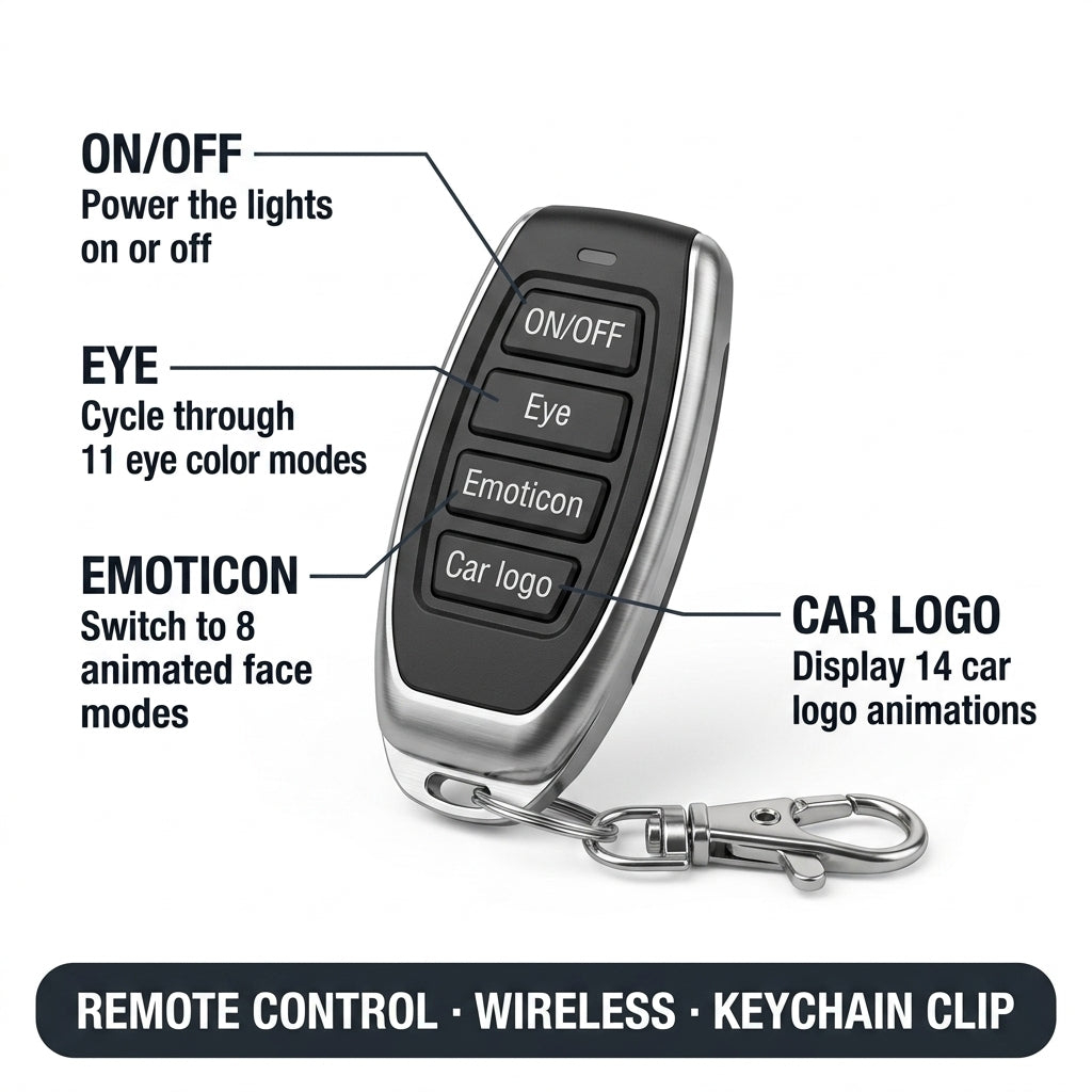 👿 Universal LED "Demon Eye" Car Headlight with Remote-Controlled Dynamic Ambient Lighting
