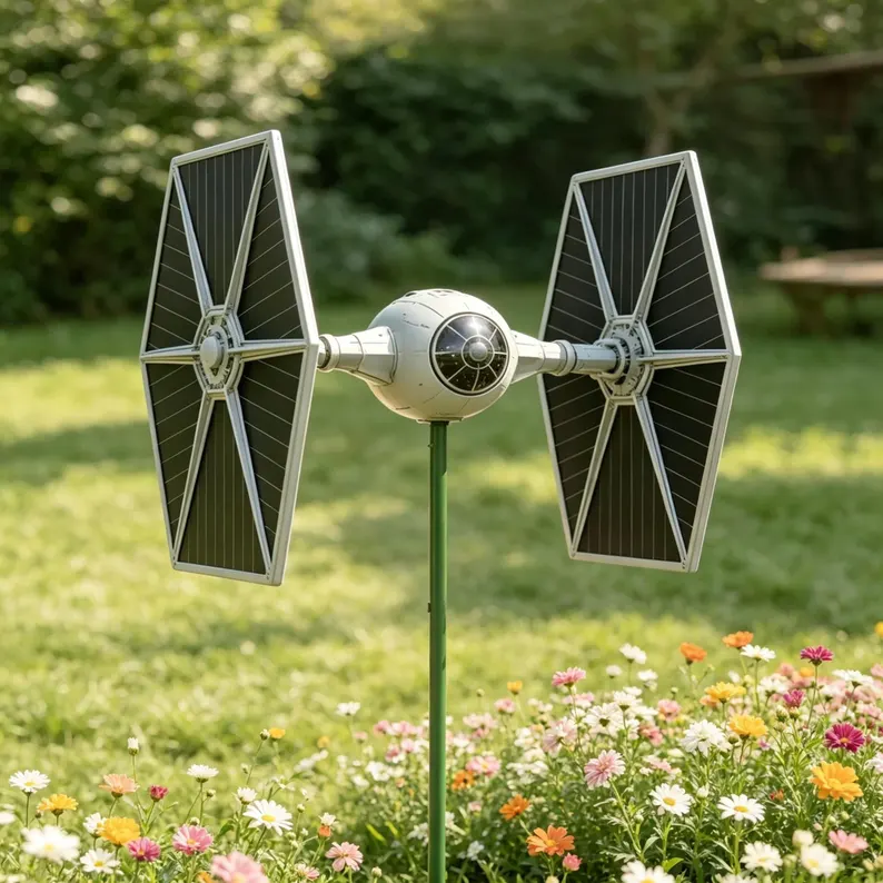 ✨ Star Wars X-Wing Starfighter Metal Wind Spinner | Sci-Fi Fan Outdoor Garden Kinetic Yard Decor
