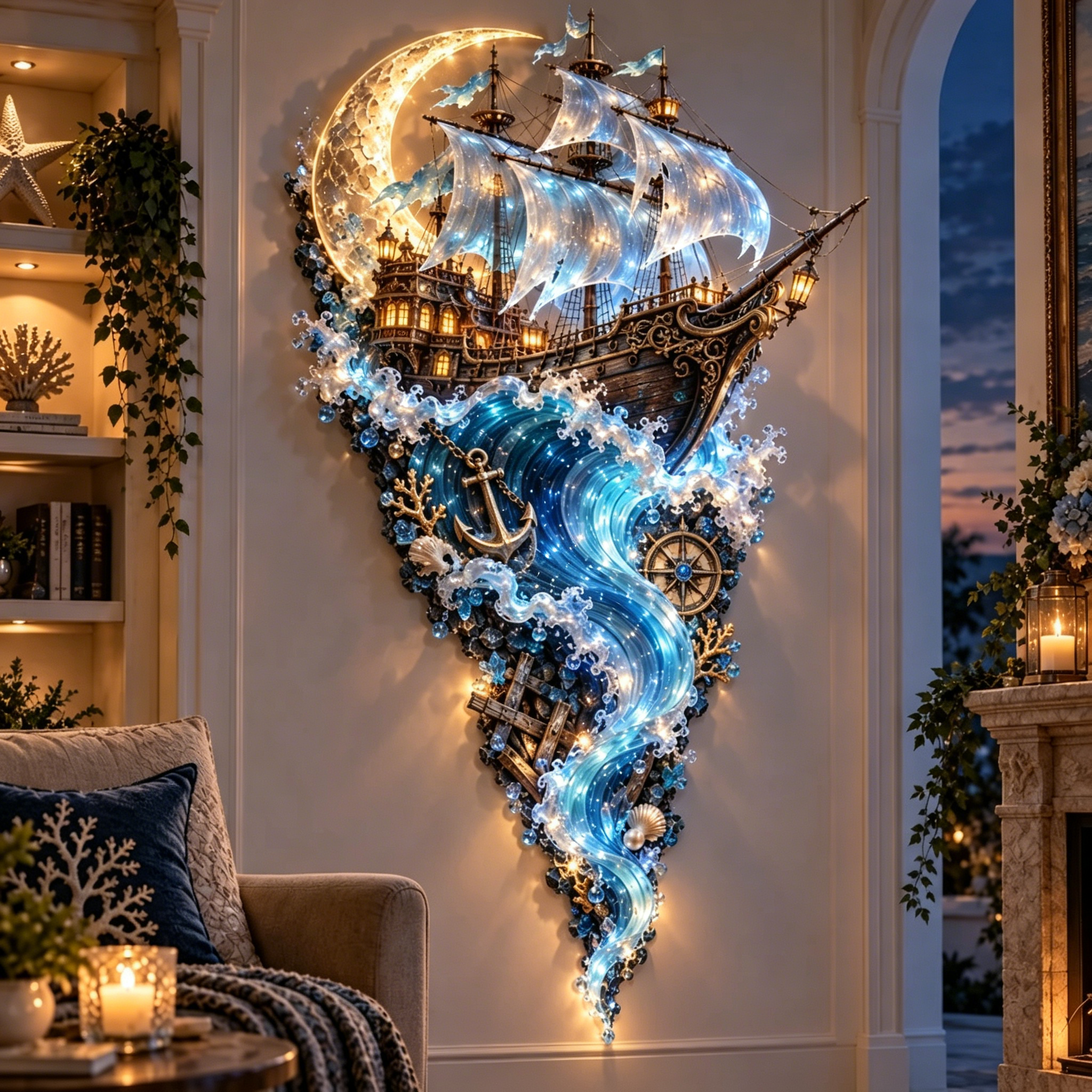 ⏰Limited Stock 50% OFF - 🌊✨ Enchanted Ocean Legends™ Lighted Wall Décor Collection 🐋🧜‍♀️