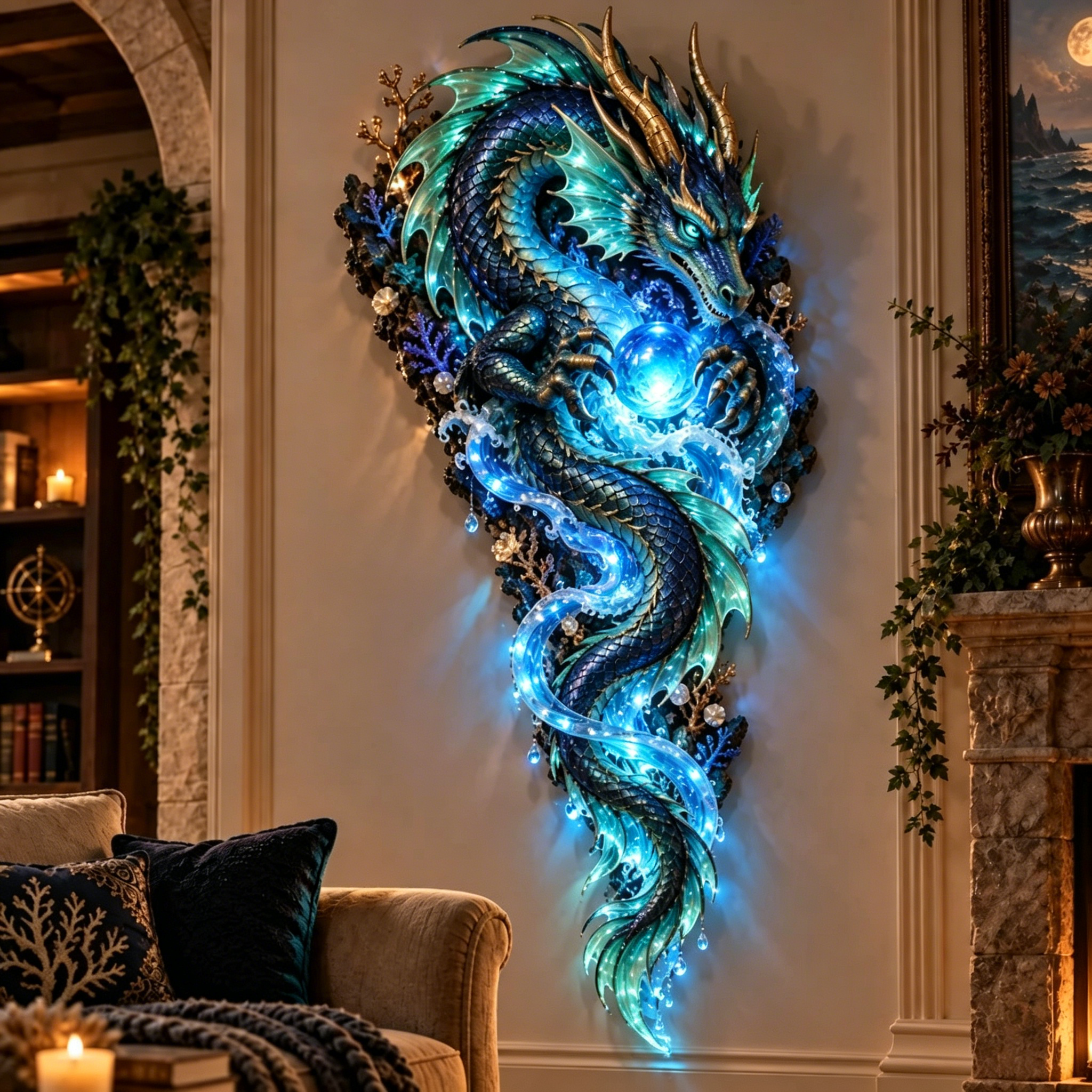 ⏰Limited Stock 50% OFF - 🌊✨ Enchanted Ocean Legends™ Lighted Wall Décor Collection 🐋🧜‍♀️