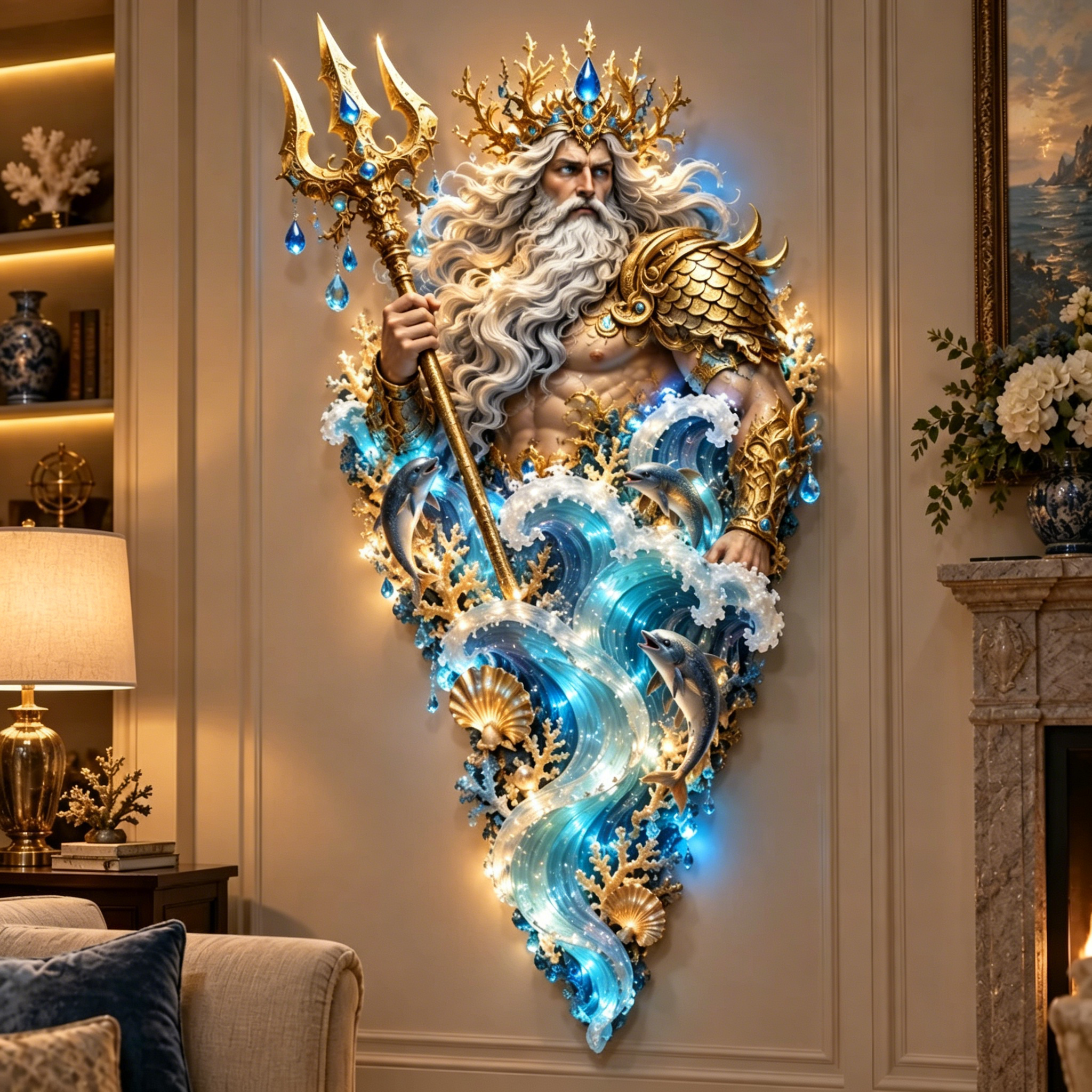⏰Limited Stock 50% OFF - 🌊✨ Enchanted Ocean Legends™ Lighted Wall Décor Collection 🐋🧜‍♀️