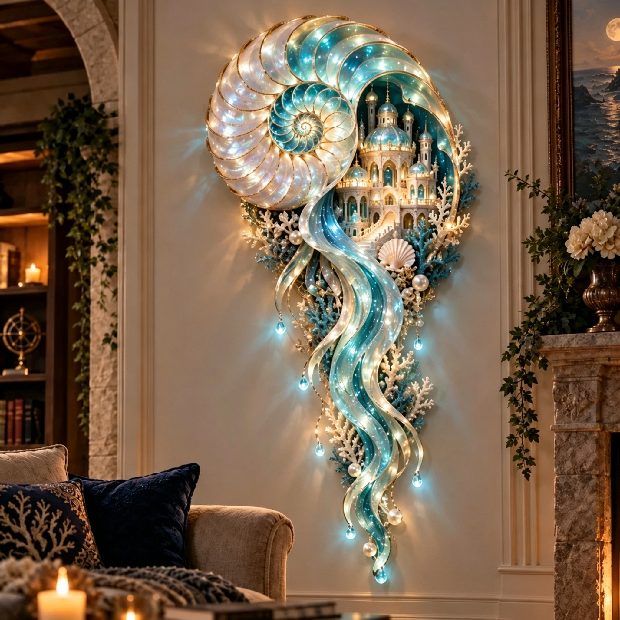⏰Limited Stock 50% OFF - 🌊✨ Enchanted Ocean Legends™ Lighted Wall Décor Collection 🐋🧜‍♀️