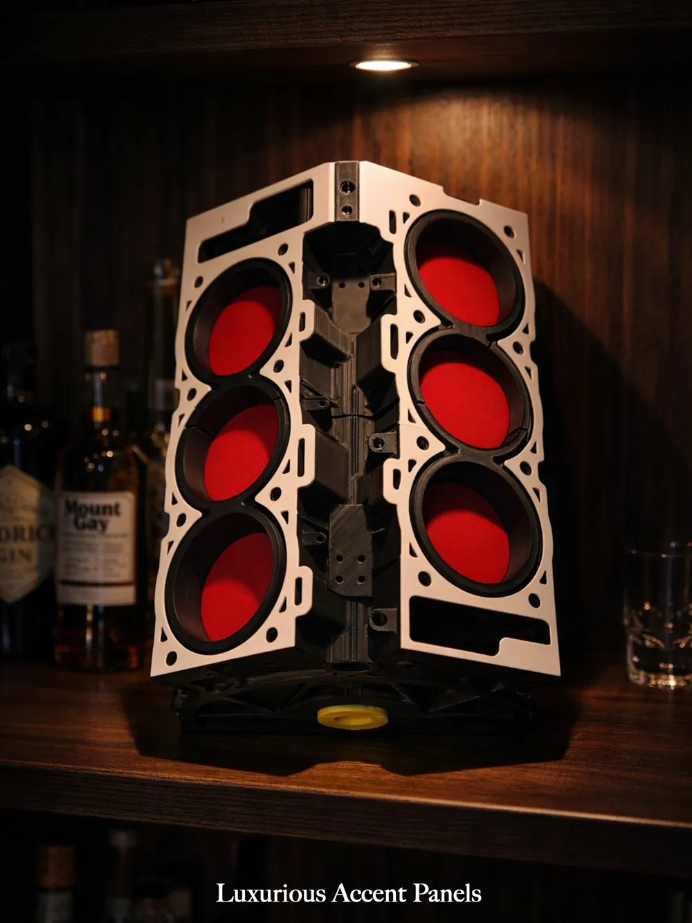🏎️ V8 Engine Block Rotating Beer Caddy | 6-Can Crank Style Portable Beverage Storage Holder