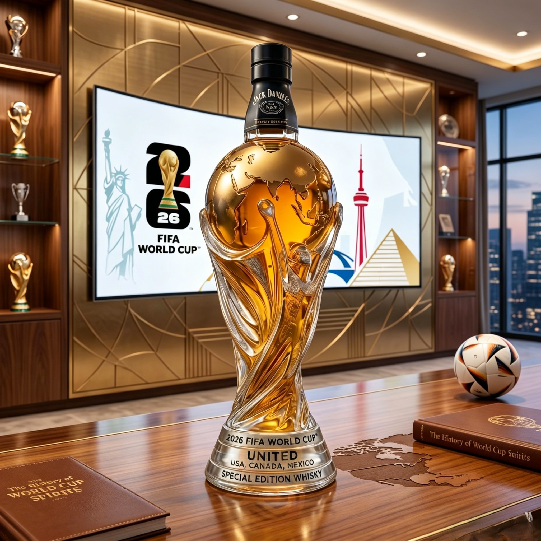 🏆 2026 FIFA World Cup Trophy-Shaped Whiskey Decanter | Limited-Edition Liquor Bottle