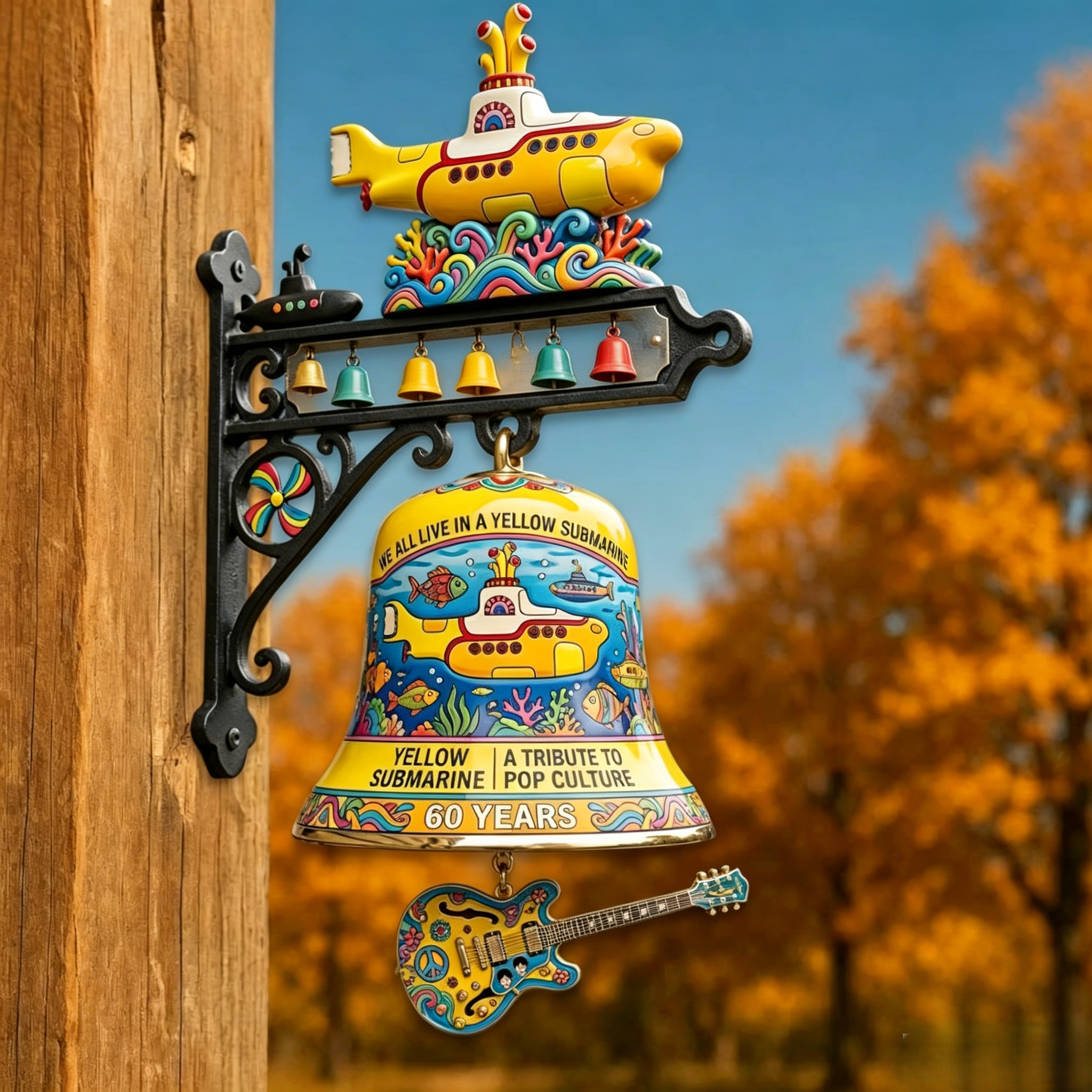 🛳️ The Beatles Yellow Submarine Anniversary Wall Doorbell Bell | Pop‑Culture Decor Door Chime