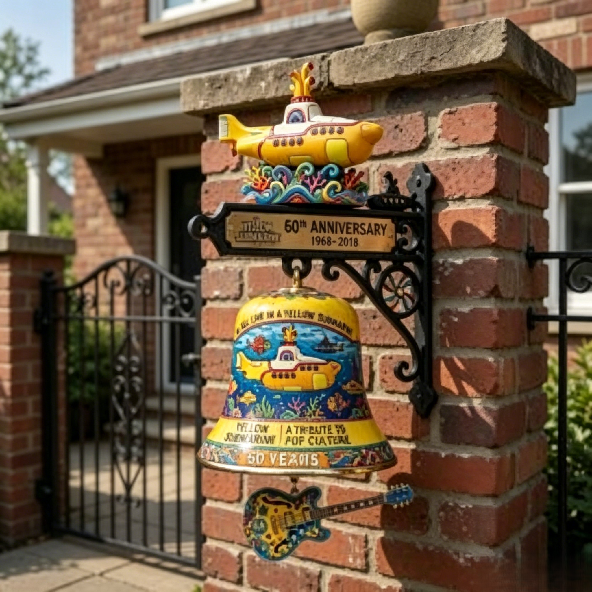 🛳️ The Beatles Yellow Submarine Anniversary Wall Doorbell Bell | Pop‑Culture Decor Door Chime