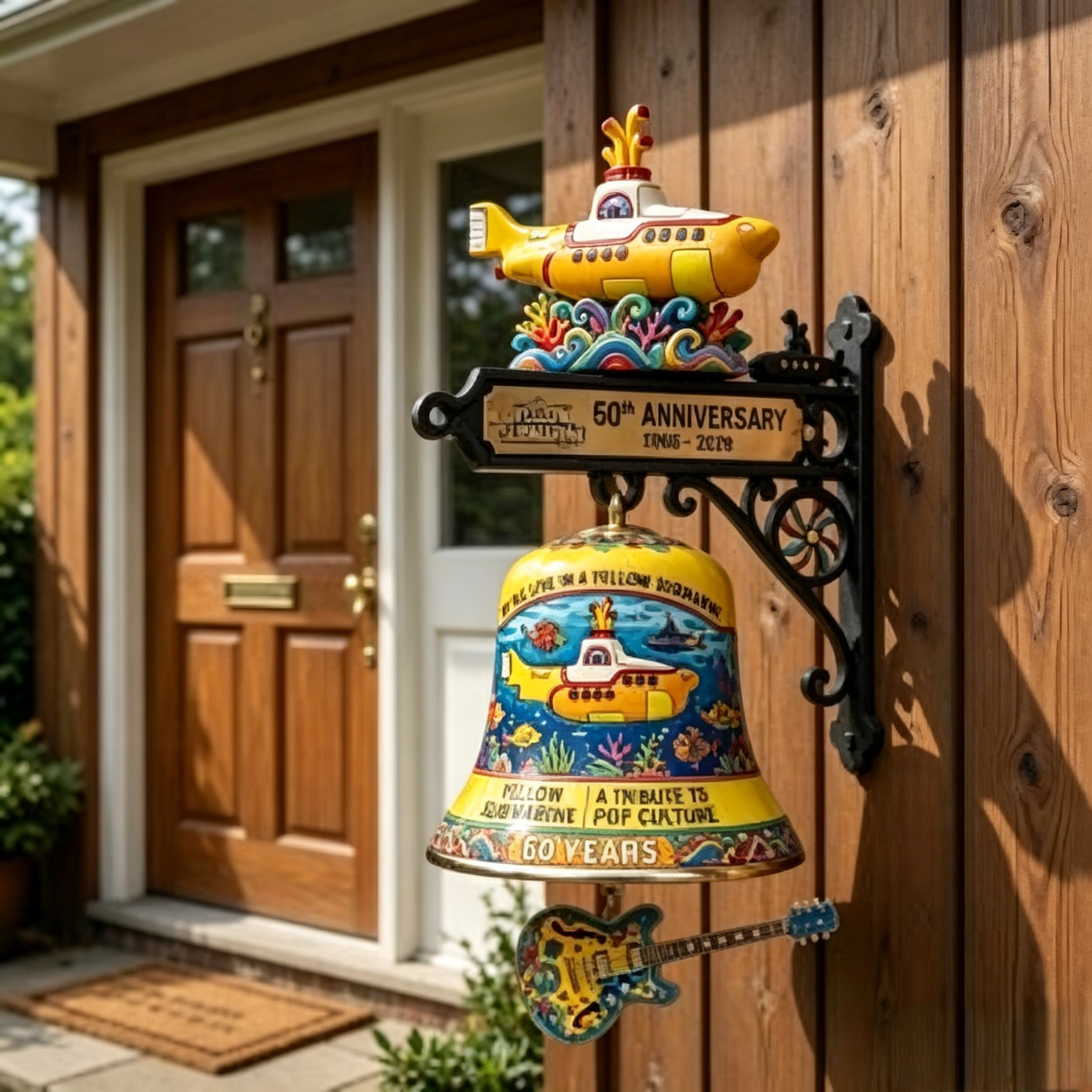 🛳️ The Beatles Yellow Submarine Anniversary Wall Doorbell Bell | Pop‑Culture Decor Door Chime