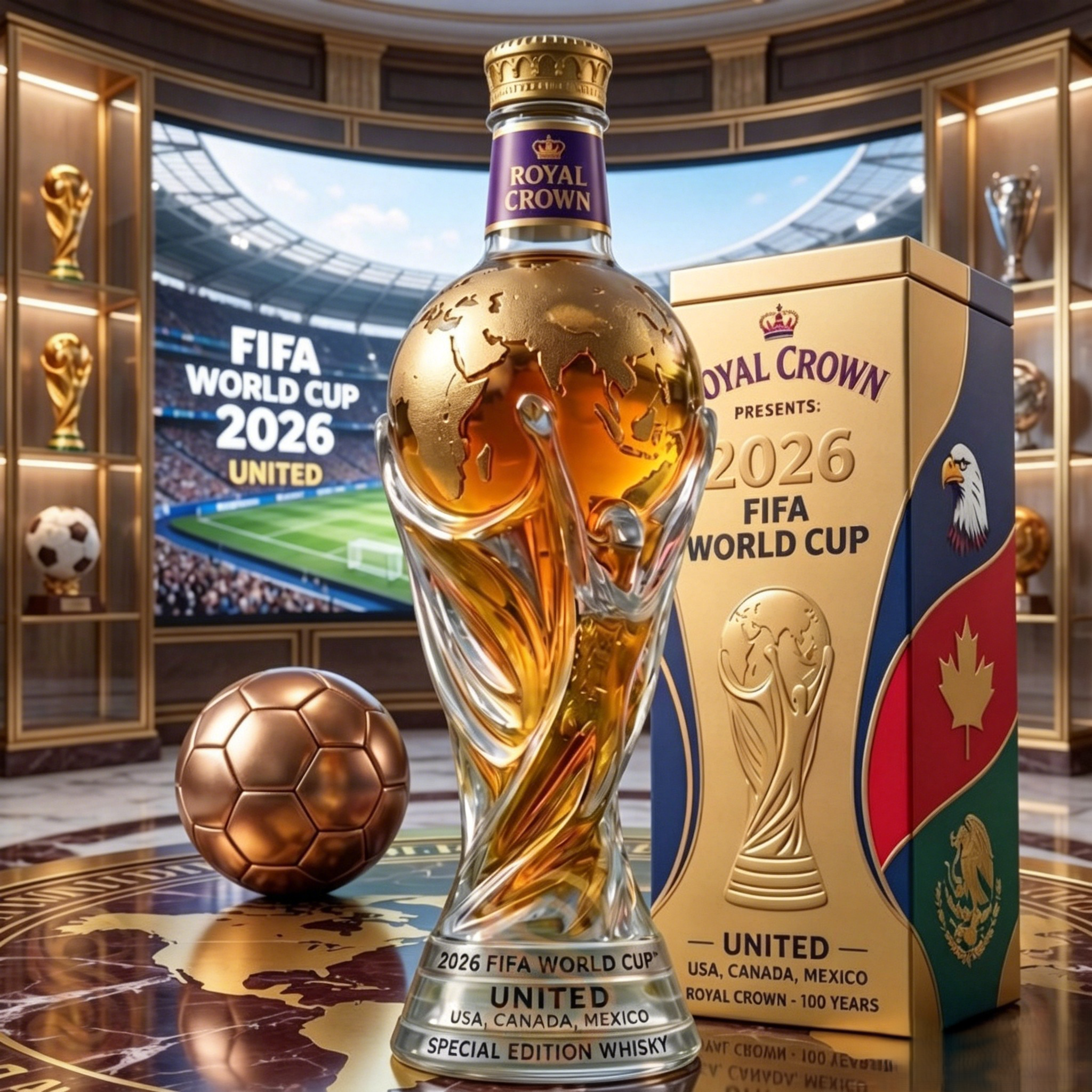 🏆 2026 FIFA World Cup Trophy-Shaped Whiskey Decanter | Limited-Edition Liquor Bottle