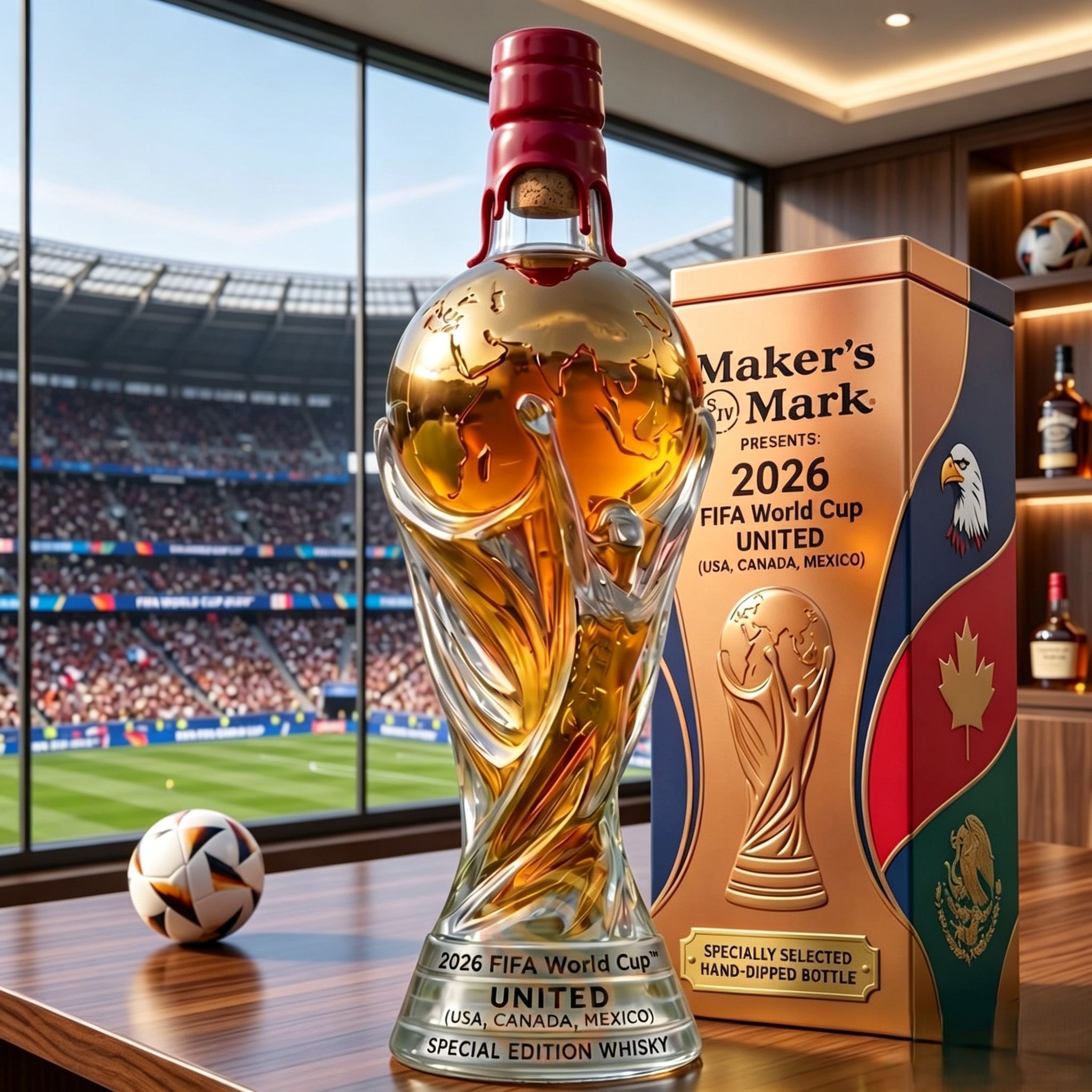 🏆 2026 FIFA World Cup Trophy-Shaped Whiskey Decanter | Limited-Edition Liquor Bottle