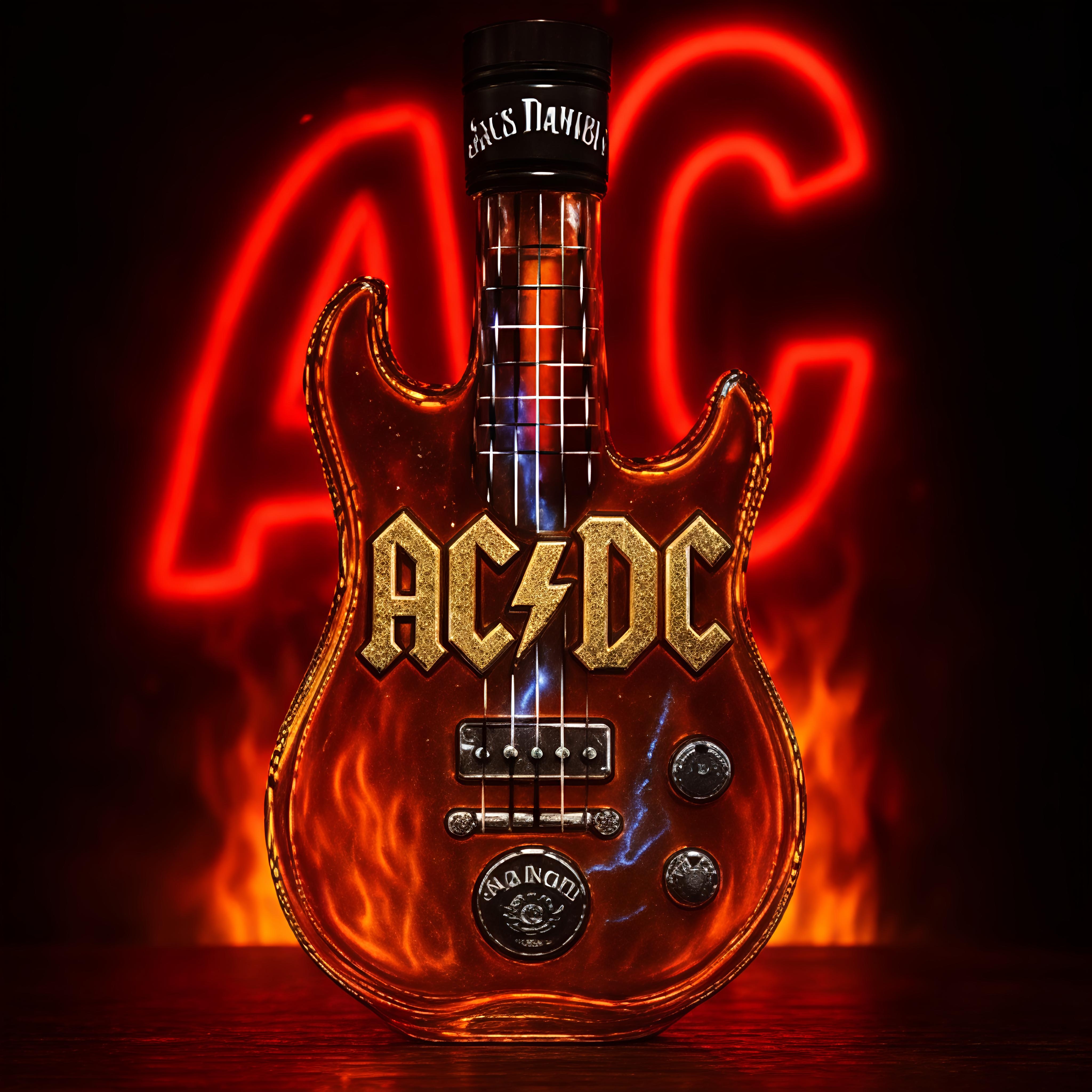 🎸 AC/DC Guitar Shaped Whiskey Decanter | Classic Rock Band Liquor Bottle