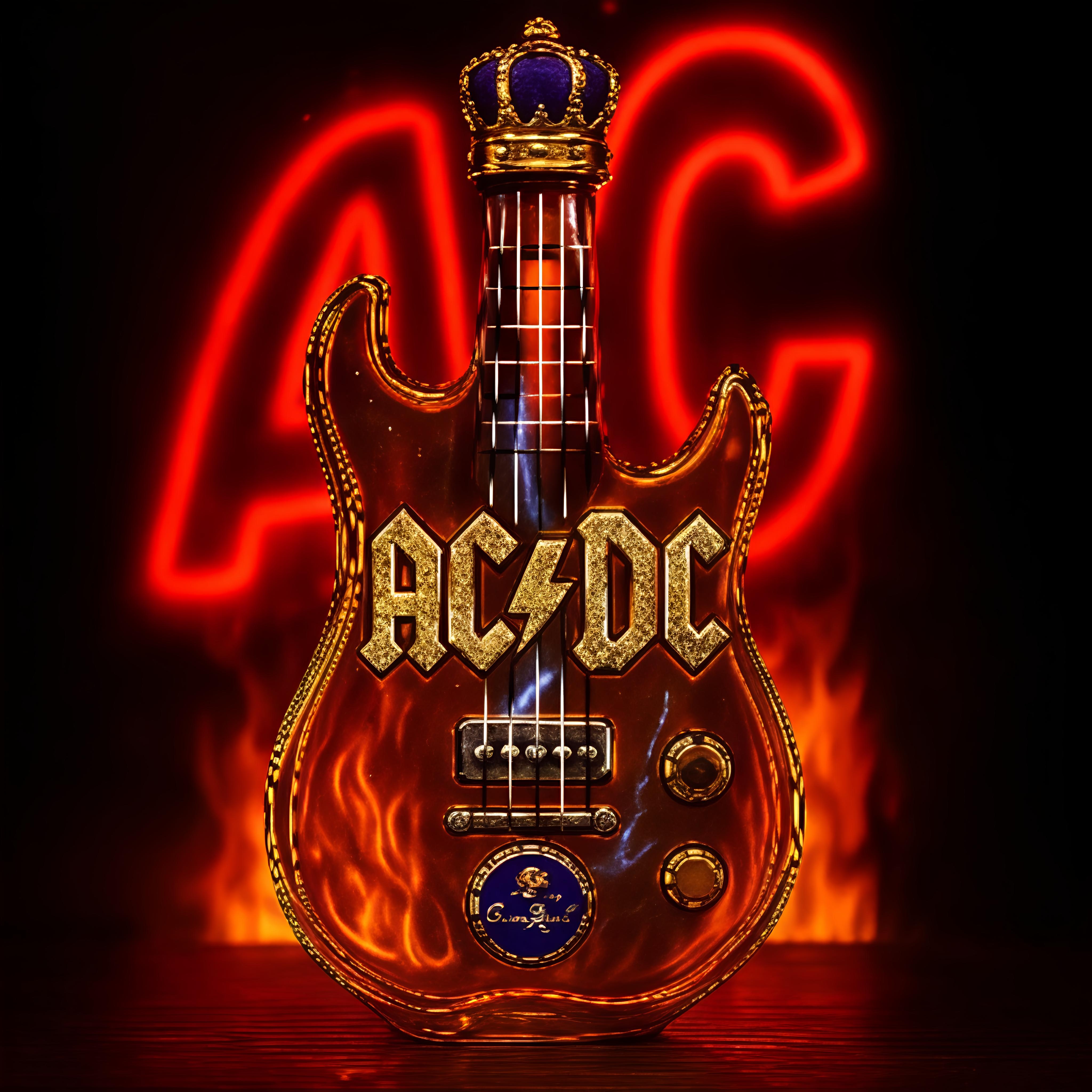 🎸 AC/DC Guitar Shaped Whiskey Decanter | Classic Rock Band Liquor Bottle