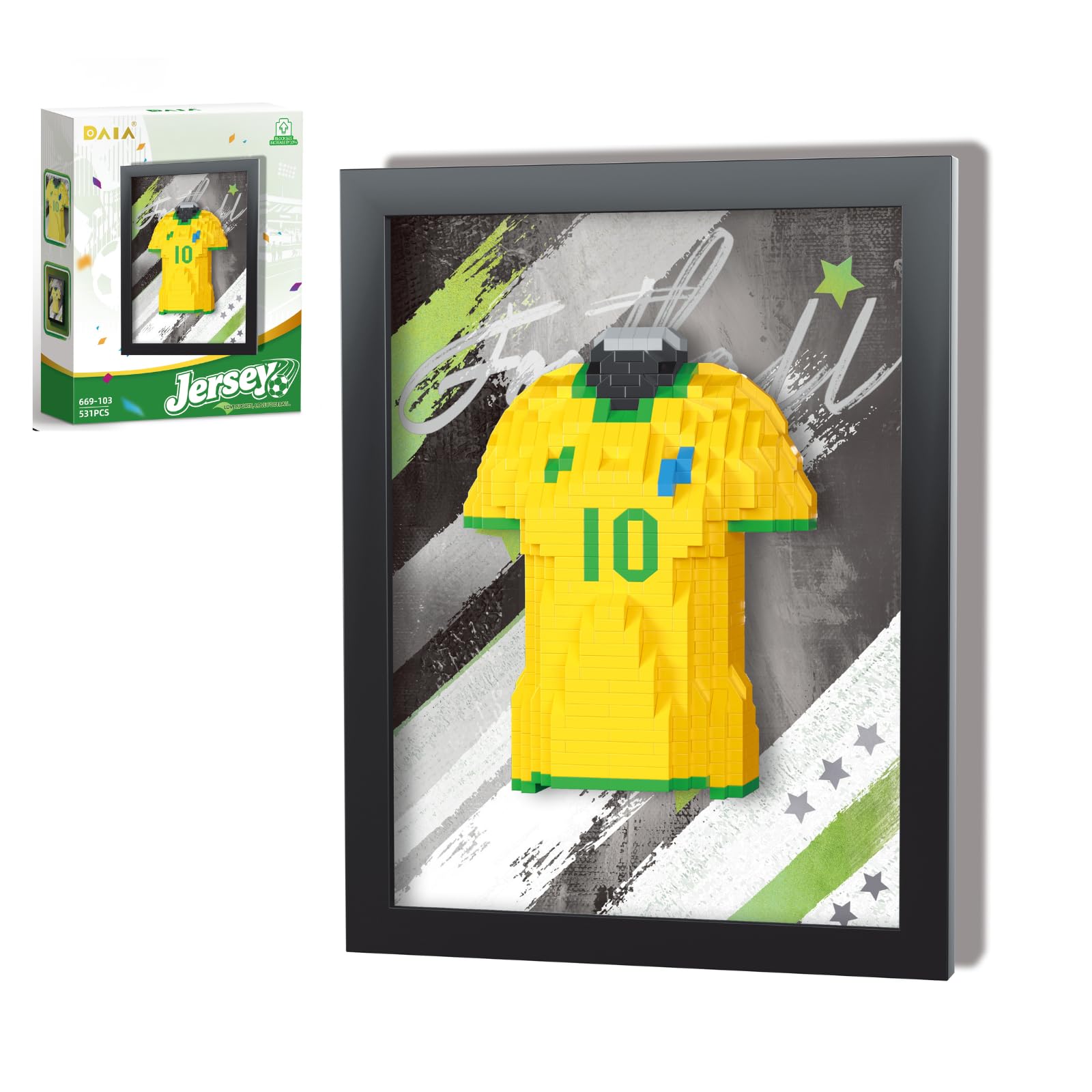 ⚽ Football Jersey Building Block Set | Soccer Star Shirt Frame Display Puzzle Toy