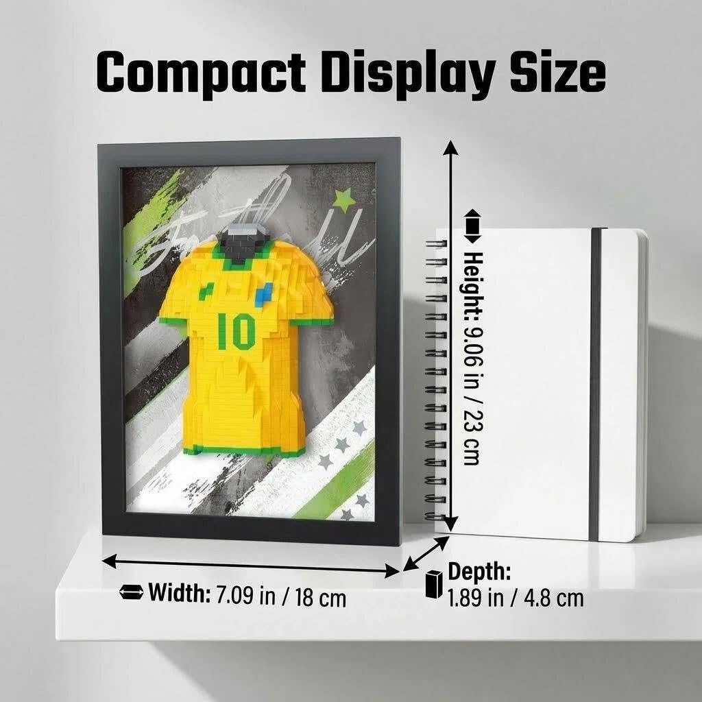 ⚽ Football Jersey Building Block Set | Soccer Star Shirt Frame Display Puzzle Toy