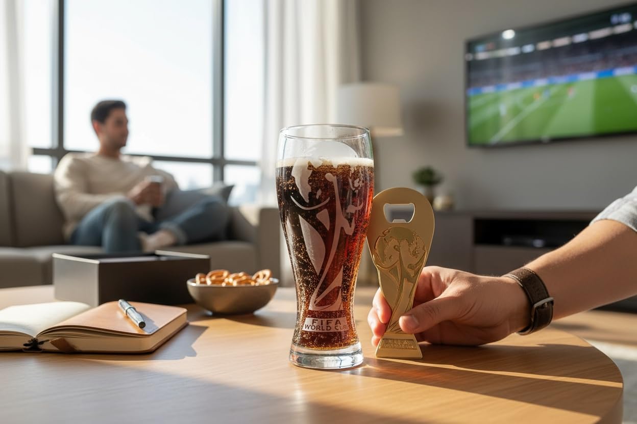 🏆 2026 FIFA World Cup Official Beer Glass & Trophy Bottle Opener Gift Set