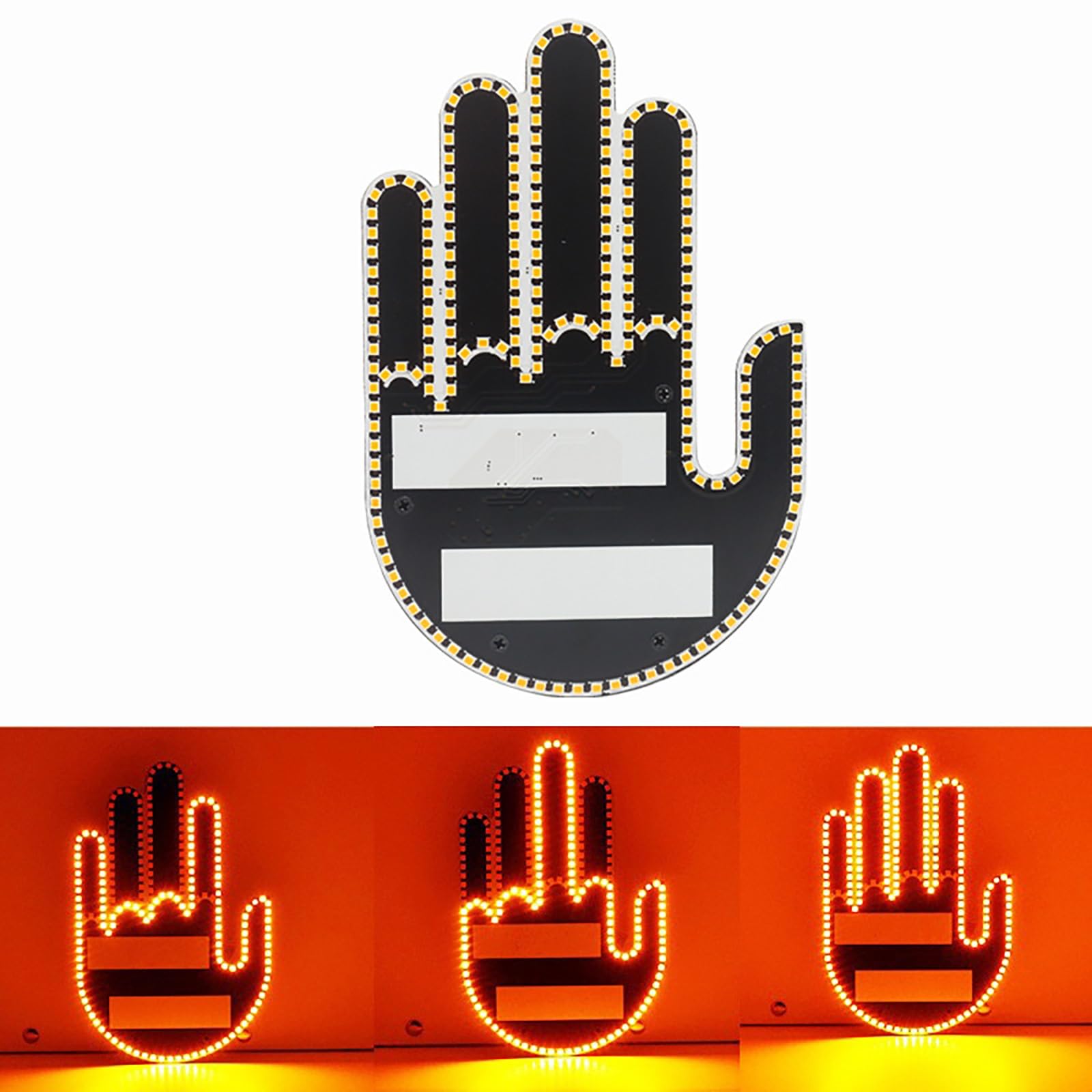 ✋ LED Gesture Hand Light for Car Rear Window | Remote‑Controlled Funny Finger Signal Light