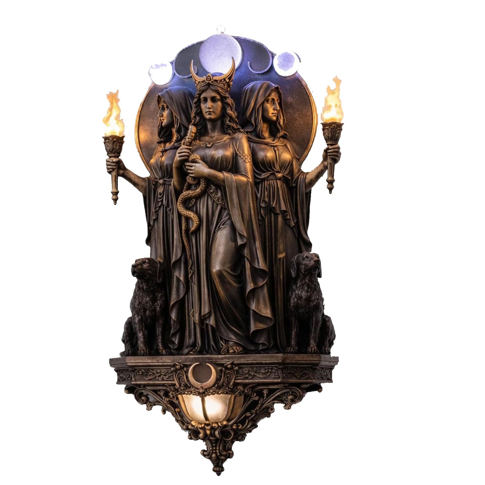 🏛️ Mythological Sculpture LED Wall Sconce | Gothic Saint Michael & Norse God Decor Light