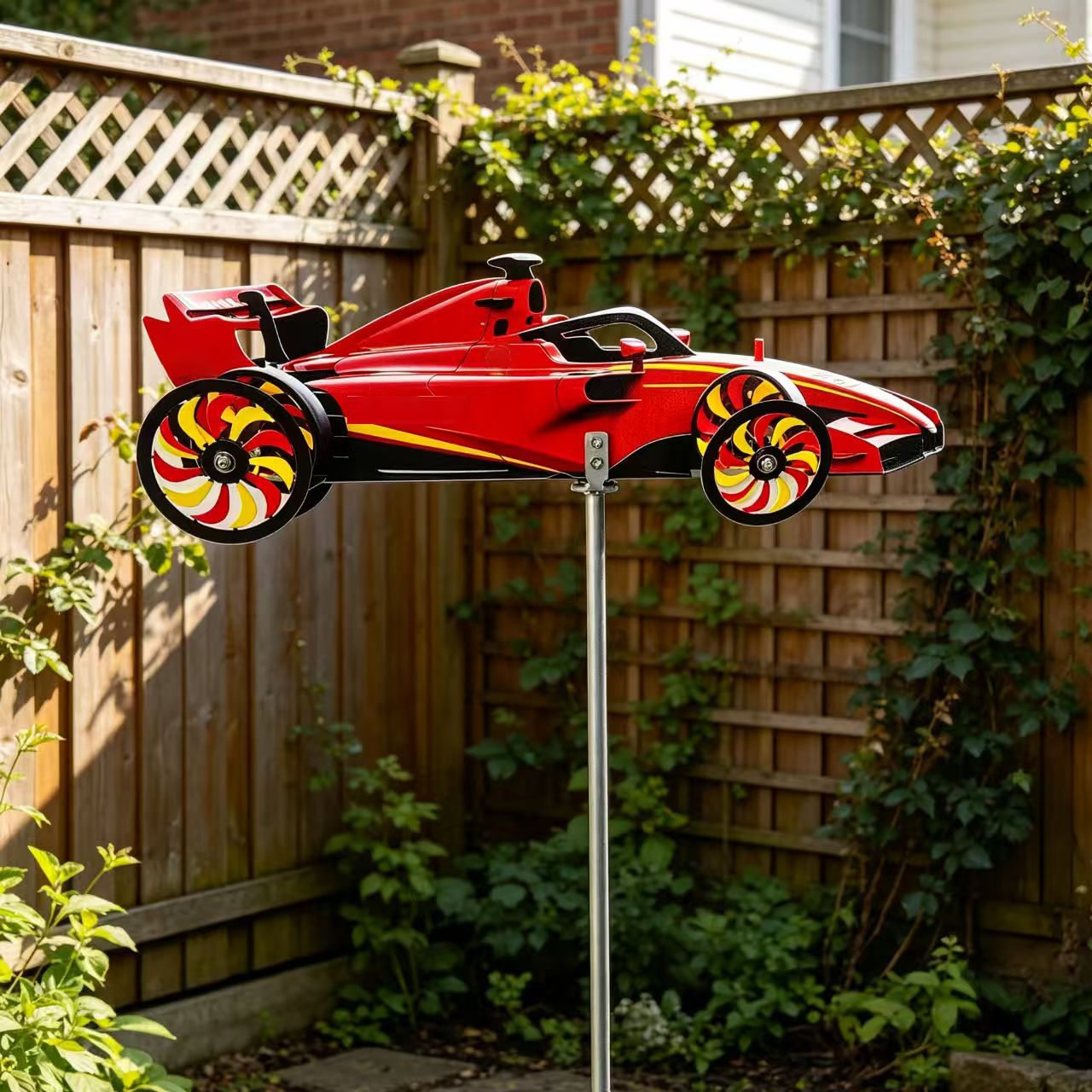 🏍️ Skeleton Biker Motorcycle Wind Spinner | Gothic Garden Whirligig