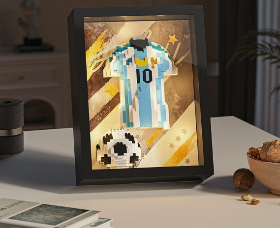⚽ Football Jersey Building Block Set | Soccer Star Shirt Frame Display Puzzle Toy