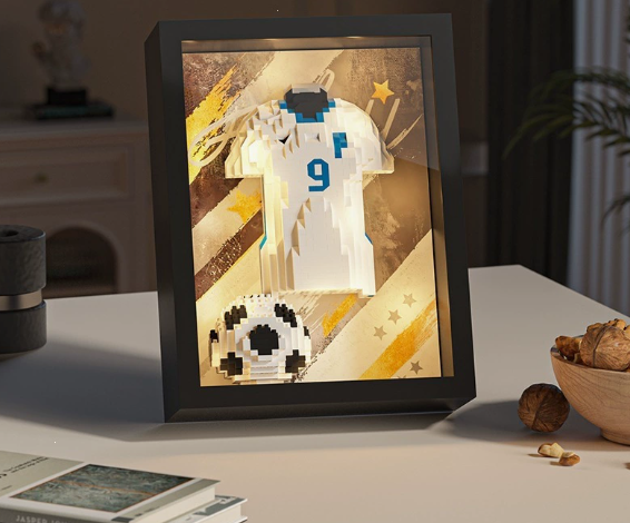 ⚽ Football Jersey Building Block Set | Soccer Star Shirt Frame Display Puzzle Toy