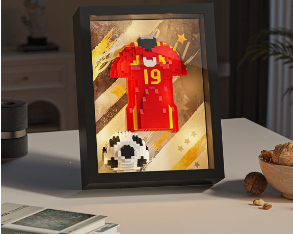 ⚽ Football Jersey Building Block Set | Soccer Star Shirt Frame Display Puzzle Toy