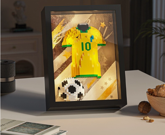 ⚽ Football Jersey Building Block Set | Soccer Star Shirt Frame Display Puzzle Toy