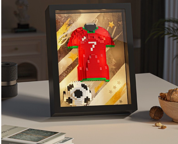 ⚽ Football Jersey Building Block Set | Soccer Star Shirt Frame Display Puzzle Toy