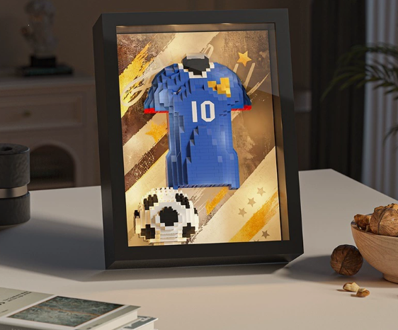 ⚽ Football Jersey Building Block Set | Soccer Star Shirt Frame Display Puzzle Toy