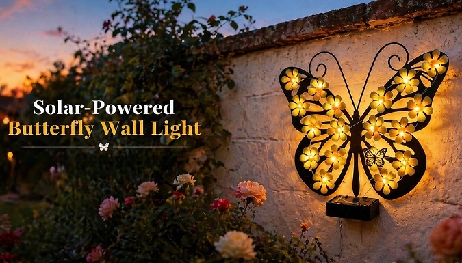 🦋 Solar-Powered Butterfly Wall Light | Outdoor Garden Decor LED Lamp