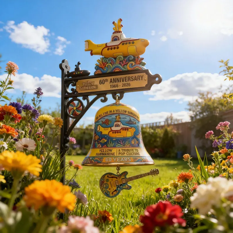 🛳️ The Beatles Yellow Submarine Anniversary Wall Doorbell Bell | Pop‑Culture Decor Door Chime
