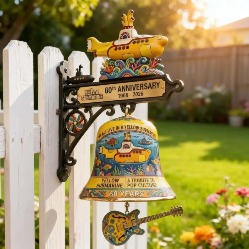 🛳️ The Beatles Yellow Submarine Anniversary Wall Doorbell Bell | Pop‑Culture Decor Door Chime