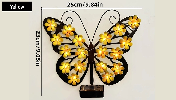 🦋 Solar-Powered Butterfly Wall Light | Outdoor Garden Decor LED Lamp