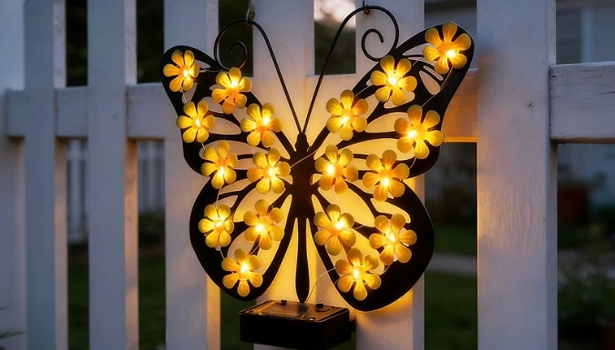 🦋 Solar-Powered Butterfly Wall Light | Outdoor Garden Decor LED Lamp