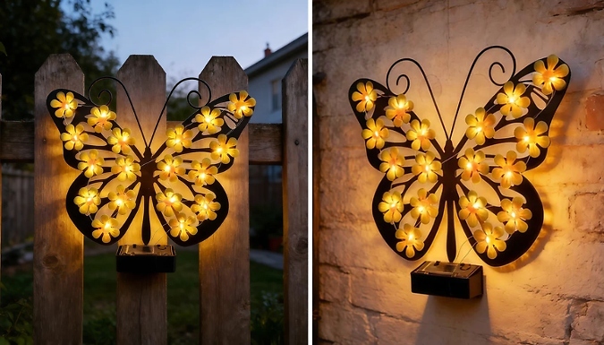 🦋 Solar-Powered Butterfly Wall Light | Outdoor Garden Decor LED Lamp